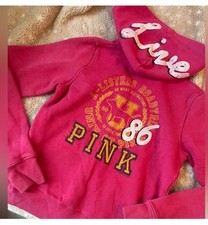 Victoria s Secret PINK Y2K Hot Pink Zip Up Hoodie Size XS Rare