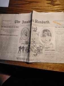 The Anaconda Standard Paper 1902 Fitzsimmons Jeffries Fight.