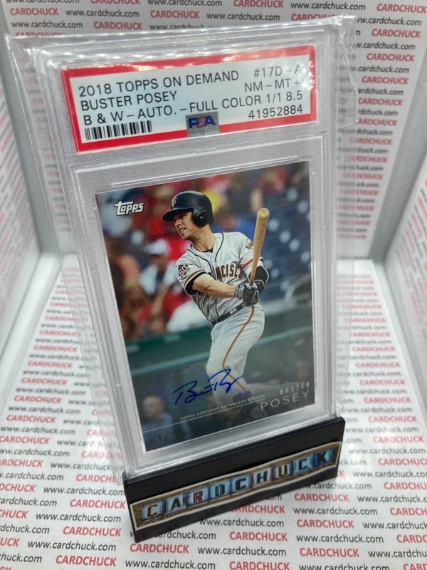 2018 Topps On Demand #17D-A Black & White Full Color 1/1 Buster Posey Auto PSA