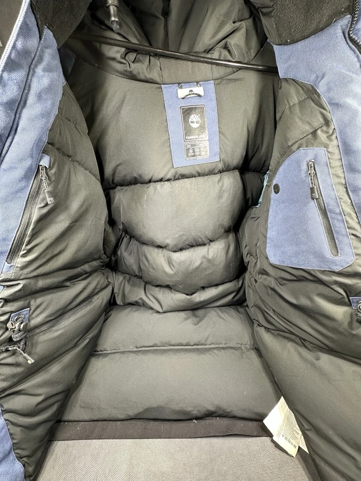 Abrigo Parka Timberland Tuckerman Para Hombres Cremallera Completa Lona a Presión Resistente Azul XXL De Colección Foto 4 de 4