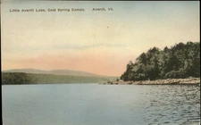 Little Averill Lake Vermont ~ Cold Spring Camps ~Albertype hand colored postcard