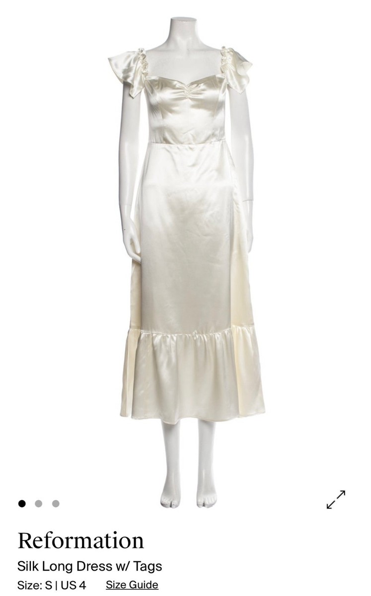 Reformation 100% Silk Sianna Wedding Dress Off the Shoulder / Butterfly  NWOT | eBay