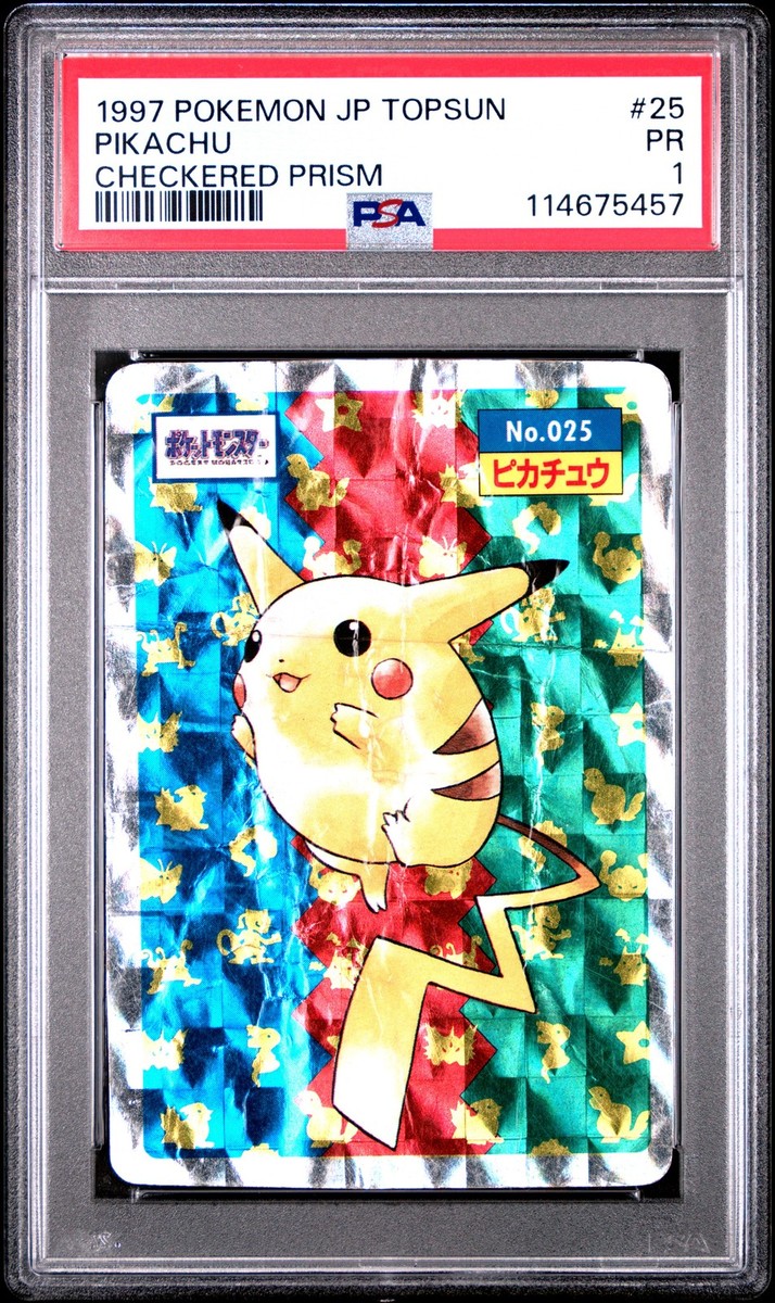 1997 POKEMON JAPANESE TOPSUN CHECKERED PRISM #25 PIKACHU PSA 1 | eBay
