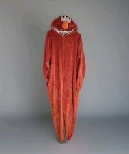 Elmo Adult XL Plush One Piece Hooded Halloween Costume Pajamas C58