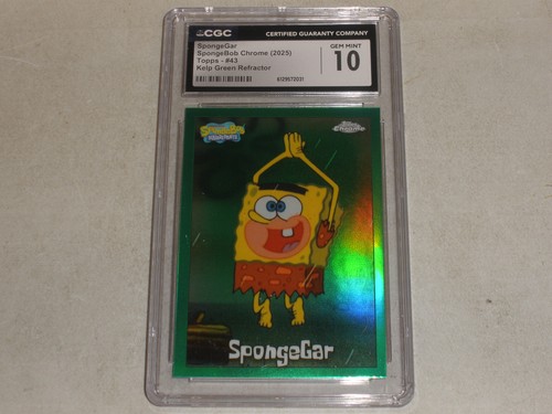 2025 Topps Chrome Spongebob Kelp Green Refractor #43 SpongeGar CGC 10 GEM MINT