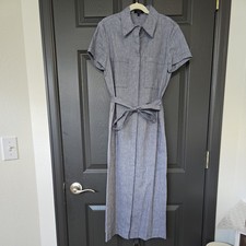 Theory Shirt dress 0 Chambray Soft Crunch Mel M033606R 395 LINEN Blend