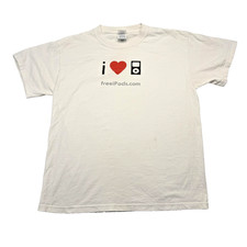 Camisa De Colección Apple Para Hombres Mediana Blanca Tecnología iPod Promo Gráfico Camiseta Hecha en EE. UU.