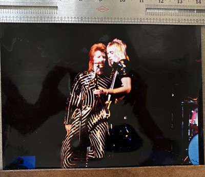 David Bowie Mick Ronson concert Ziggy stardust era Kodak photo 1970  vintage