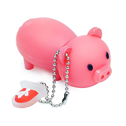 USB Flash Drive Cute Pink Piggy Model Memory Stick, 64GB 64GB pink pig-image