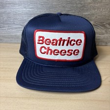 Vintage Beatrice Cheese Hat Cap Snap Back Blu...