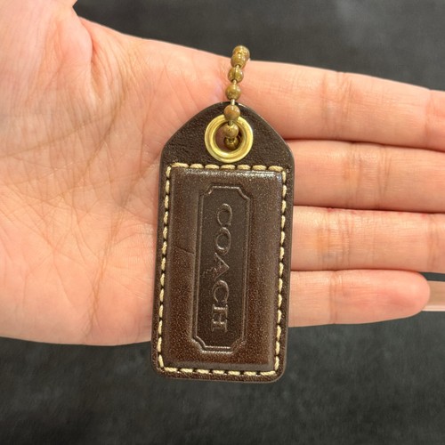 2.5" Y2K Coach Leather Key Fob Keychain Hang Tag Hangtag