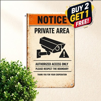 Private Property Keep Out Trespassers Beware Security Tin Sign 8x12