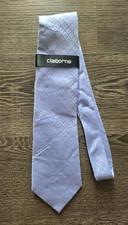 Claiborne Purple Geometric Silk Woven Men s Tie Classic Standard, Handmade