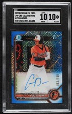 2022 Bowman Chrome Prospect HTA Choice Refractor Collin Burns SGC 10 Auto 1d7n