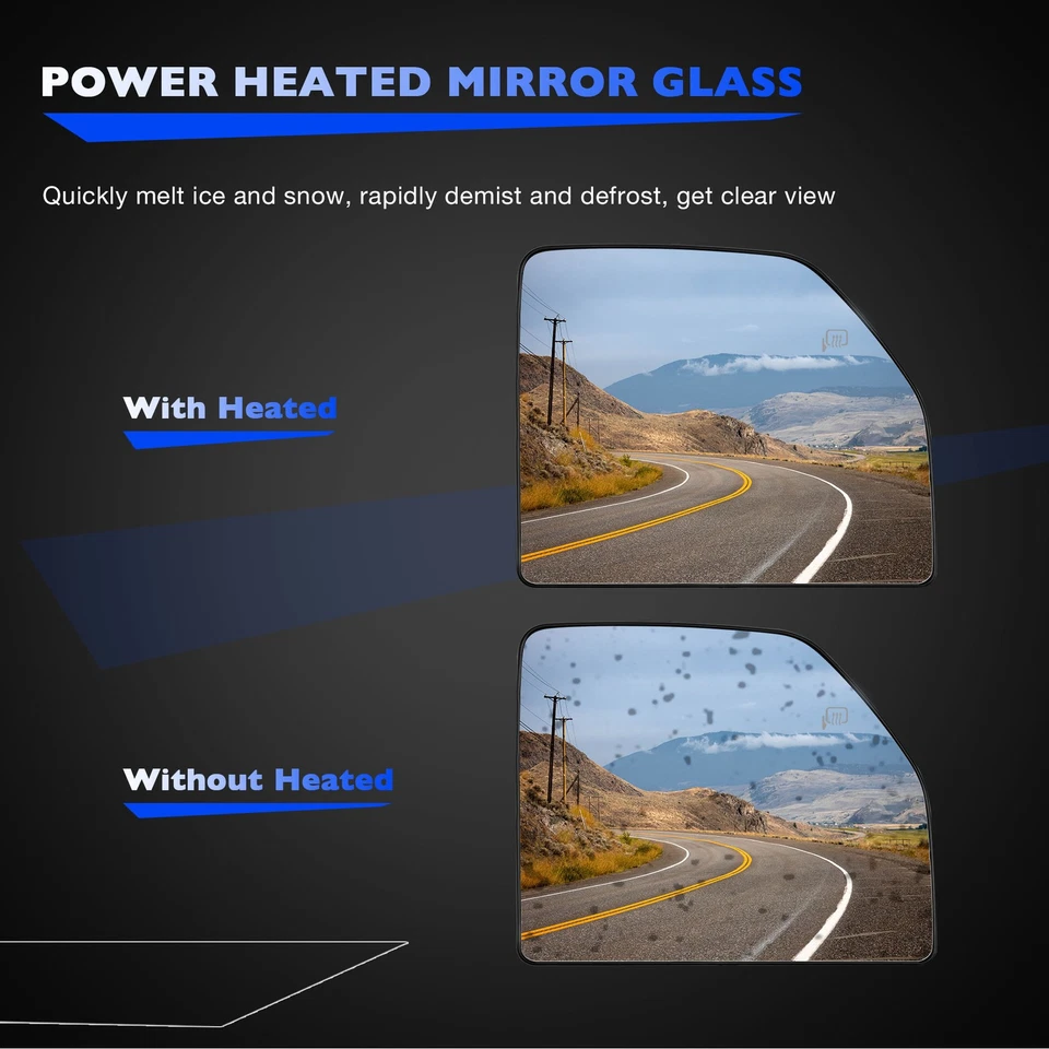 Right Heated Upper Mirror Glass Passenger Side For 15-22 Ford F-150 FL3Z17K707G - Image 2 of 4