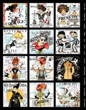 J Wecker Frisch She Who Sews 12 Block Calendar Panel 42 W X 54 H