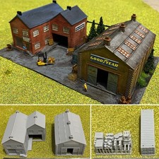 N Gauge 1/148 Model Train Railway Layout Warehouse Factory Buildings Scenery 2x