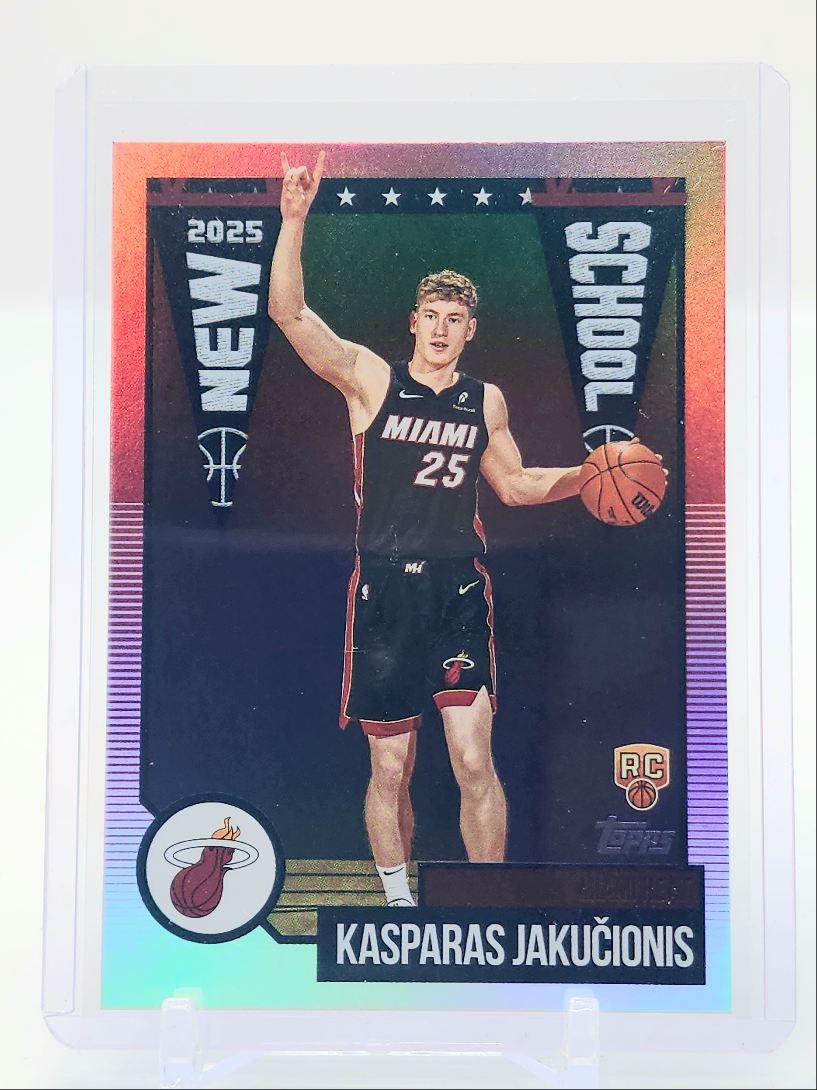 KASPARAS JAKUCIONIS 2025-26 TOPPS NEW SCHOOL ROOKIE HOLO FOIL RC Q4641