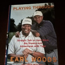 Playing Through by Earl Woods & Fred Mitchell Hardcover Golf Memoir English