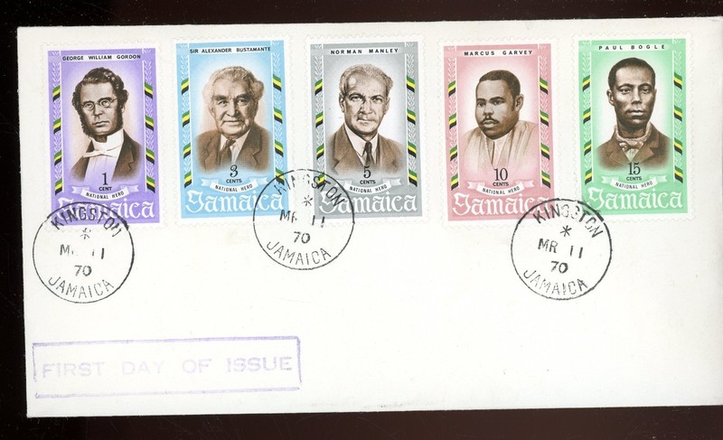 stamp-cover-Jamaica-FDC-5 different stamps