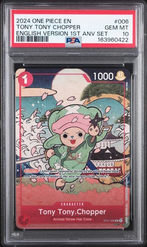 2024 ONE PIECE ENGLISH VERSION 1ST ANNIVERSARY SET #006 TONY TONY CHOPPER PSA 10