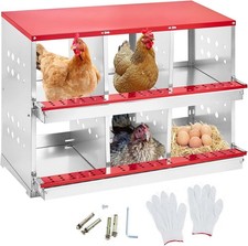 Metal Chicken Nesting Box 6 Hole Chicken Egg Laying Box for Chicken Coop