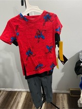 Marvel Red  Blue Spider-Man Short Sleeve 4 piece Pajama Set