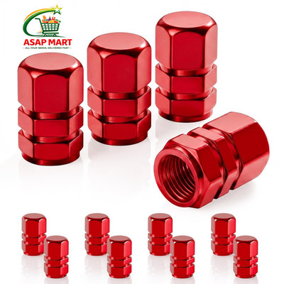 JUSTTOP Car Tire Valve Stem Caps, 12pcs Air Caps Cover, Universal for Red 