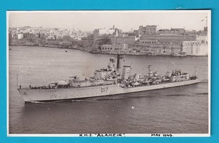 Original PC Size Real Photo Royal Navy H.M.S. ALAMEIN at MALTA
