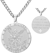 Saint Michael Halskette aus Edelstahl mit St. Michael Anhänger für Herren