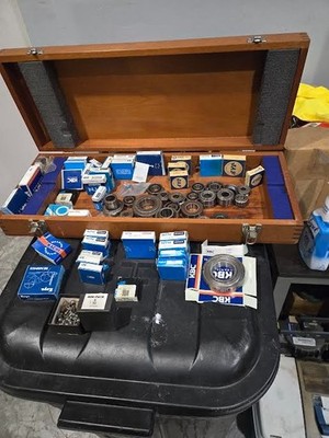 Mixed LOT 66 Bearings BROWN SHARPE VINTAGE WOOD BOX (35 NIB) (31 LOOSE) NEW $149