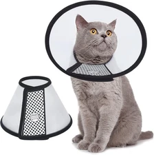 Vivifying Cat Cone, Adjustable M（Neck: 7.2-9.0 in）, Black 