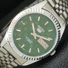 VINTAGE REFURBISHED SEIKO 5 AUTOMATIC JAPAN MENS GREEN DIAL WATCH a440365-7