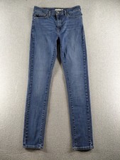 Levi's Women's Jeans Size 29 Blue Slimming Skinny Straight Stretch Mid 31" Denim