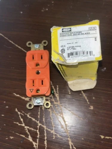 Hubbell Wiring Device-Kellems Ig5262 Straight Blade Receptacle, 5-15R, 15 A,