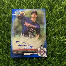 2017 Bowman Chrome Prospect Blue Mojo Refractor /150 Felix Jorge Auto C4
