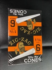 Zig-Zag Paper Cones 1 and 1/4 - 24 Pack Carton, 6 Cones Per Pack, 144 Total