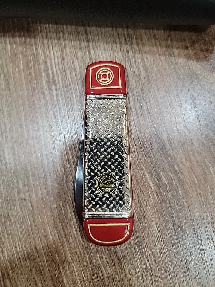 CUCHILLO FRANKLIN COMO NUEVO EN BOLSA CON CREMALLERA CUCHILLO DE COLECCIONISTA BOMBERO AMOSKEAG BOMBA Foto 3 de 4