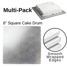 Square Cake Boards 6 Inch Base Drum 12mm thick Premium Finish Strong
