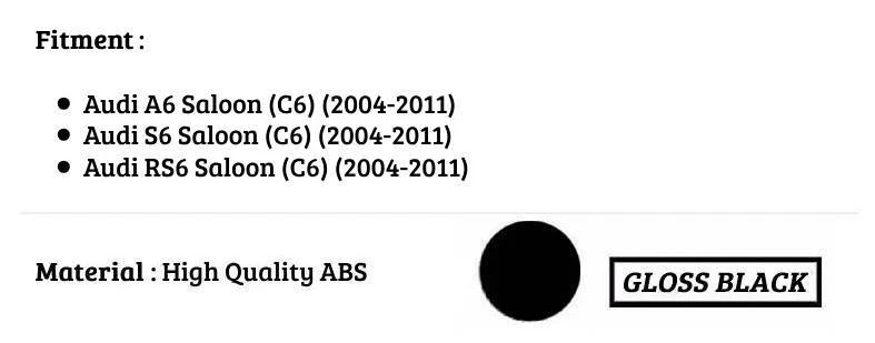 Audi A6 S6 RS6 C6 седан глянцевый черный задний багажник кромка спойлер крыло 2004-2011 - Изображение 3 из 4