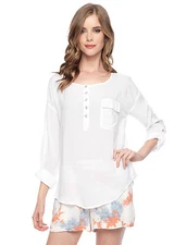 $108 NWT SPLENDID WOMEN SzM DROP SLEEVE SCOOP NECK SHIRT IN WHITE 