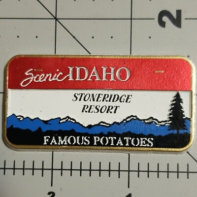 Scenic Idaho Magnet TOURIST Souvenir Fridge STONERIDGE RESORT License Plate look