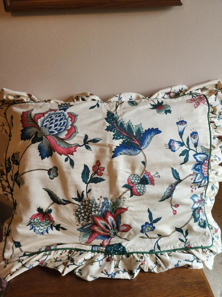 Juego de 2 Fundas Waverly Estándar con Volantes Floral Azul Multicolor 24 x 18 pulgadas... Foto 4 de 4