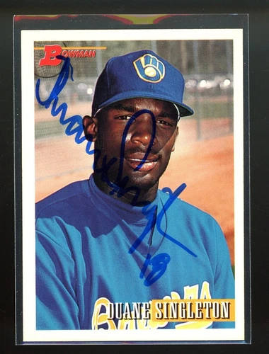 1993 Bowman DUANE SINGLETON Signed Card auto autograph BREWERS