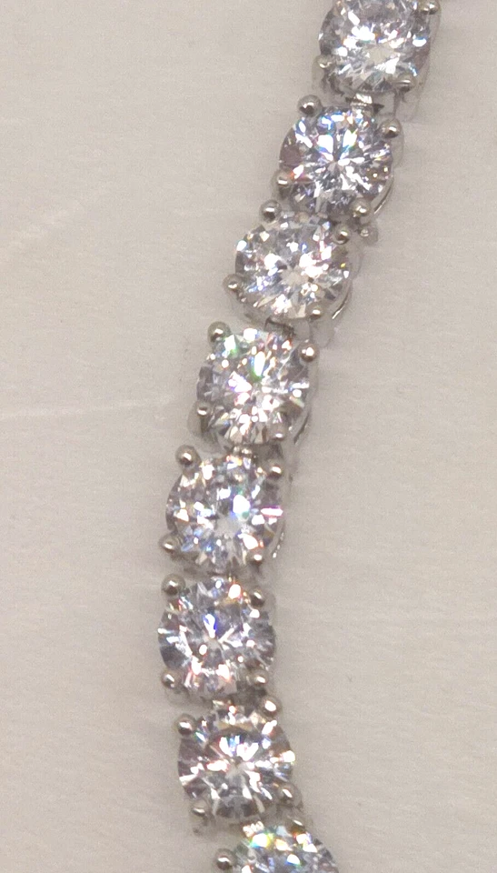 Pulsera Tenis Circonita Transparente Tono Plata 7.5" Foto 3 de 4