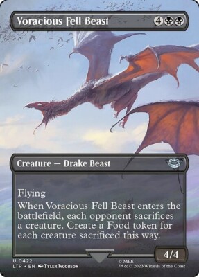 Borderless VORACIOUS FELL BEAST x4 mtg NM-M Lord of The Rings Unc Scene 422