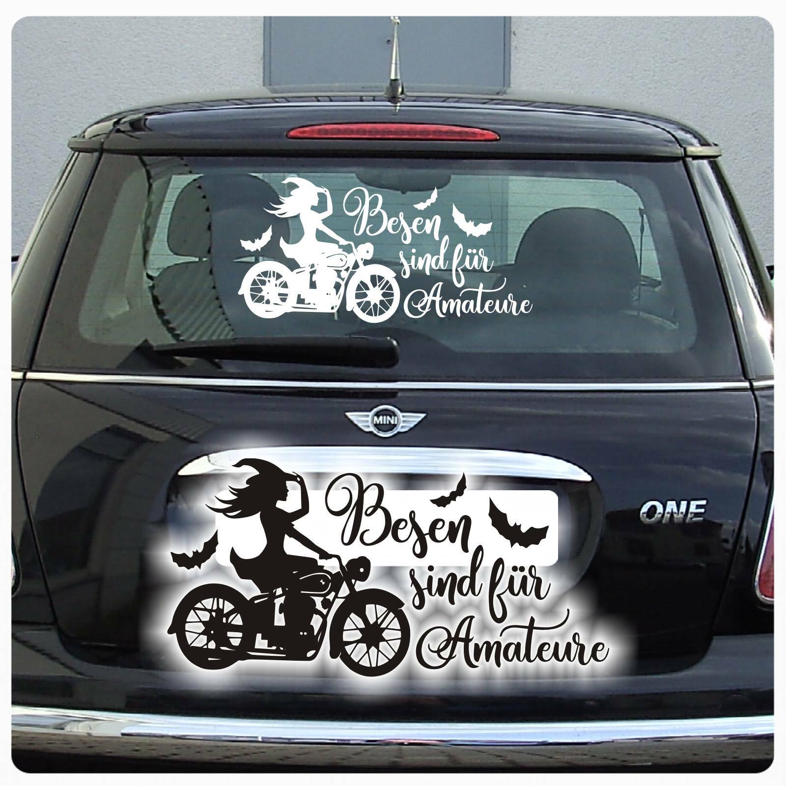 Auto Aufkleber Hexen Motorrad Besen sind für Amateure Fledermaus ...