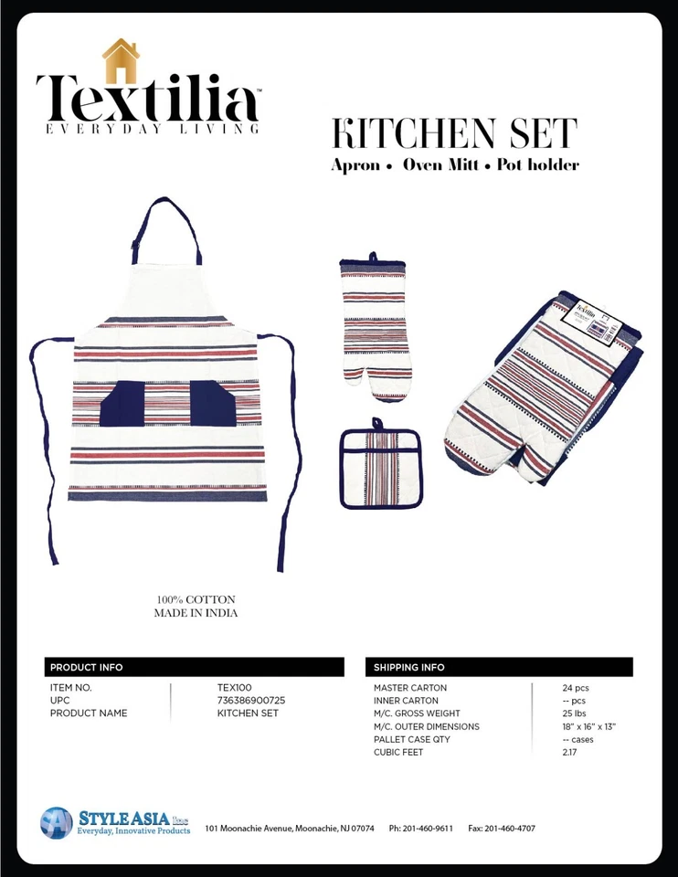 DELANTERO, GUANTE DE HORNO, SOPORTE Y JUEGO DE TOALLAS DE COCINA DE 4 PIEZAS PAQUETE - TEXTILES NUEVOS Foto 4 de 4