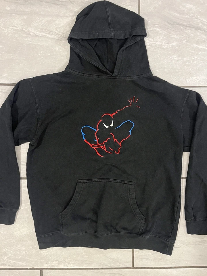 Marvel Spider-man Sudadera con Capucha Niños Jóvenes Talla XL Negro Bordado Contorno Gráfico Foto 2 de 4