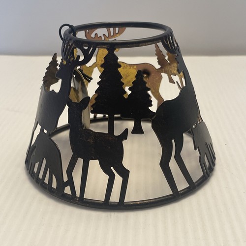 WoodWick Glowing Forest Candle Shade with Deer Stag Pine Trees - Picture 2 of 7